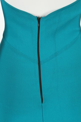 Lot 45 - Herve Leger Turquoise Halterneck Bandage Dress,...