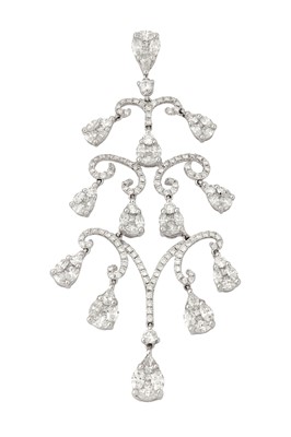 Lot 111 - A diamond pendant Of articulated chandelier...