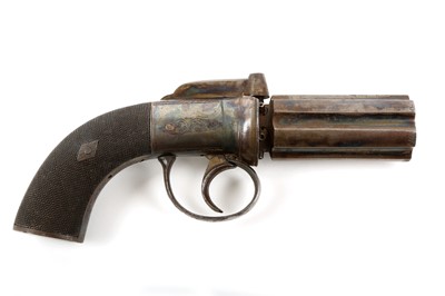 Lot 171 - An English style pepperbox revolving pistol,...