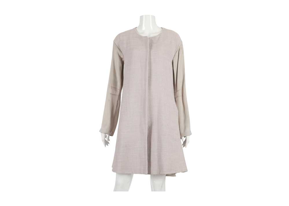 Lot 28 - Giorgio Armani Lilac Coat, round neck with...