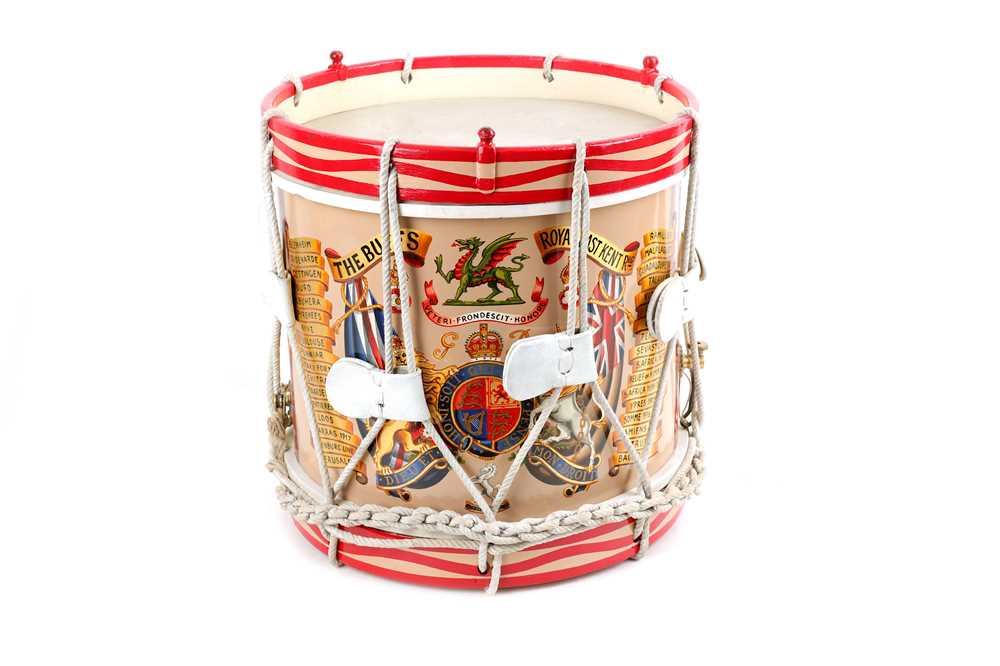 Lot 32 - A Henry Potter & Co military drum, painted to...