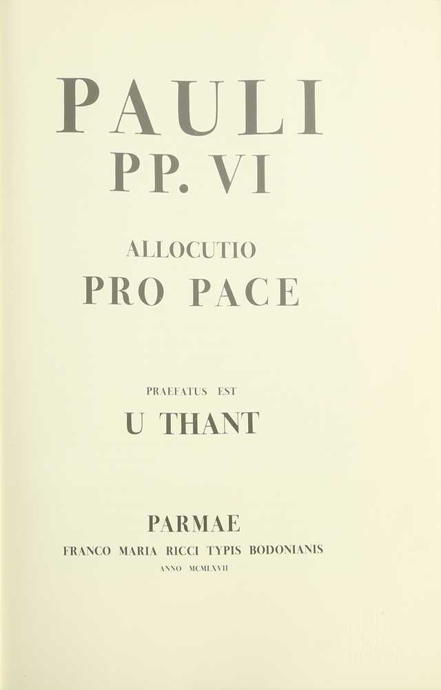 Lot 158 Bodoni (Giovanni Battista) Pauli PP. VI