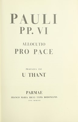 Lot 158 - Bodoni (Giovanni Battista) Pauli PP. VI...