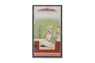 Lot 387 - A NOBLEMAN SMOKING A HUQQA Guler school,...