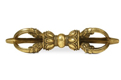 Lot 362 - A TIBETAN BRONZE VAJRA. 18th Century. With...