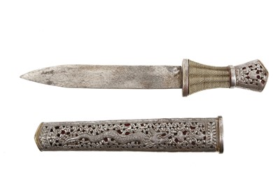 Lot 63 - A 19th century Tibetan dagger. Blade 20.5cm...