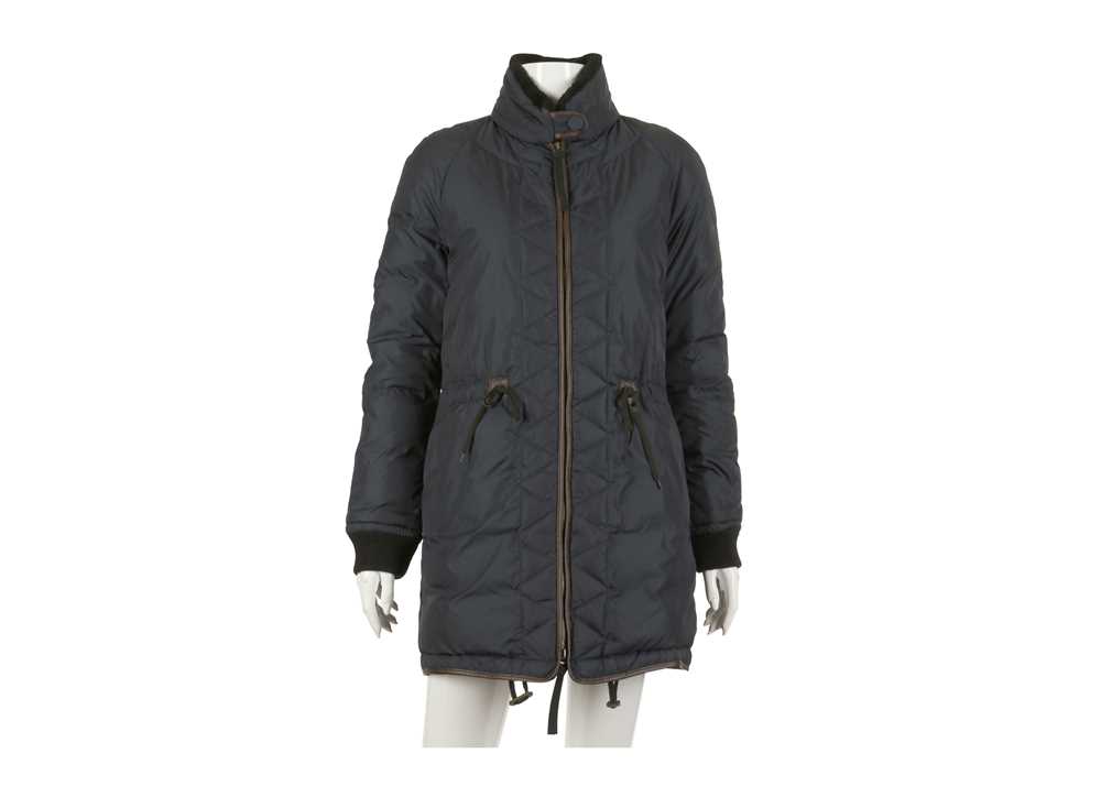 Lot 47 - Marni Navy Quilted Coat, parka style jacket,...