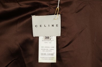 Lot 332 - Celine Brown Leather Coat, belted style with...