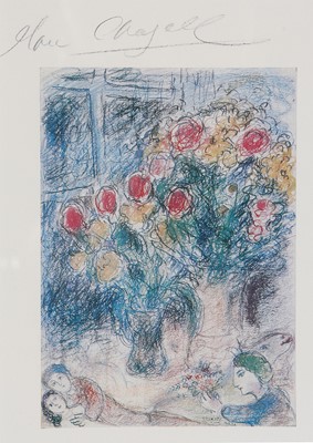 Lot 6 - Chagall (Marc) Pencil signature ('Marc Chagall'...