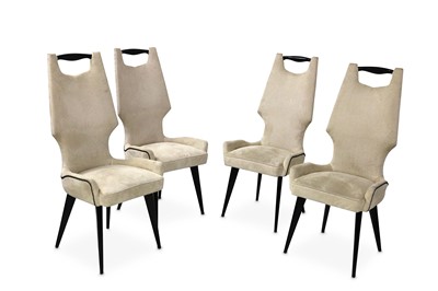 Lot 704 - A set of four contemporary high back chairs...