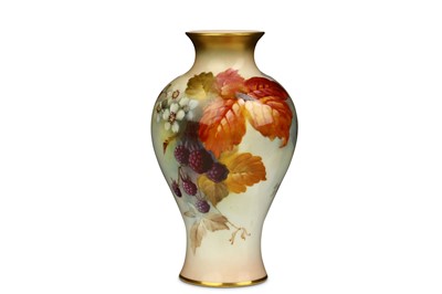 Lot 177 - A ROYAL WORCESTER VASE, dated 1912, of...