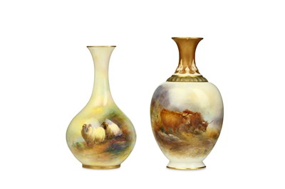 Lot 183 - TWO SMALL ROYAL WORCESTER VASES, early 20th...