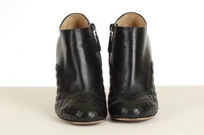 Lot 235 - Chanel Black Heeled Ankle Boots, quilted...
