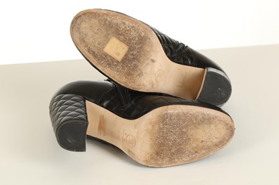 Lot 235 - Chanel Black Heeled Ankle Boots, quilted...