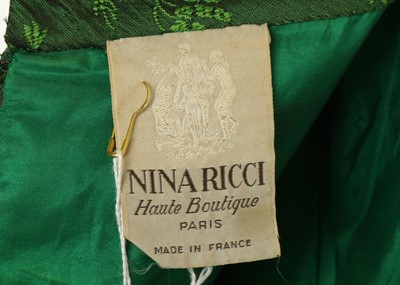 Lot 441 - Nina Ricci Green Cocktail Dress, 1950s,...