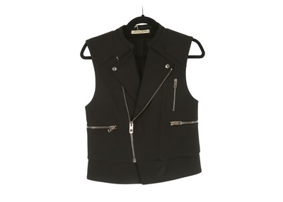 Lot 444 - Balenciaga Leather Biker Vest, zip up design...
