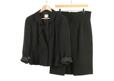 Lot 513 - Armani Collezioni Black Jacket and Skirt, the...