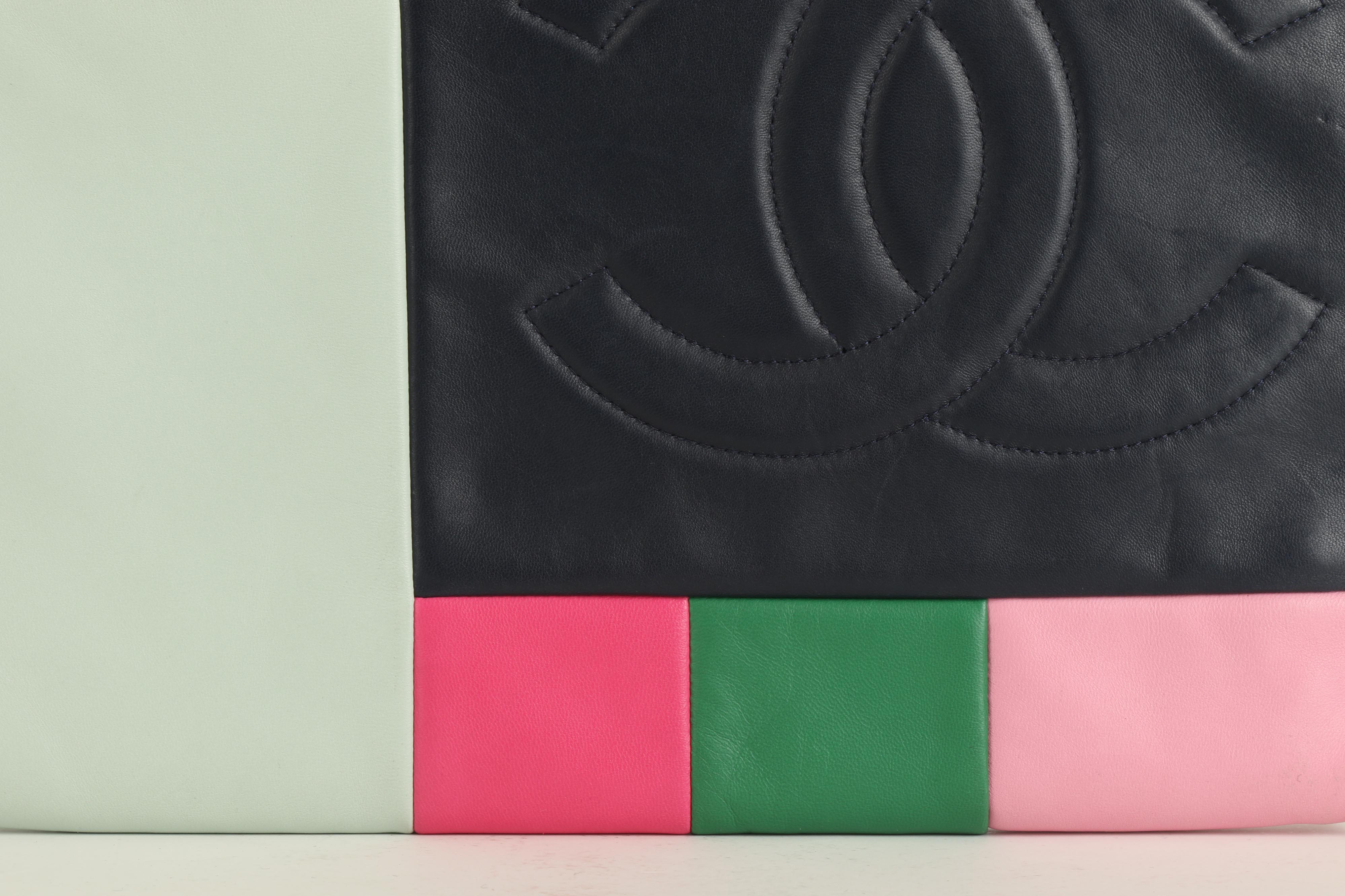 chanel color block clutch