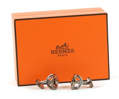 Lot 309 - Hermes Silver Cufflinks, signed and marked...