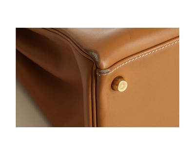 Lot 201 - Hermes Vache Naturelle Kelly Retourne 32, c....