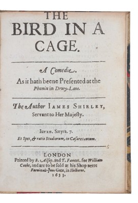 Lot 144A - Shirley (James) The Bird in a Cage. A Comedie....