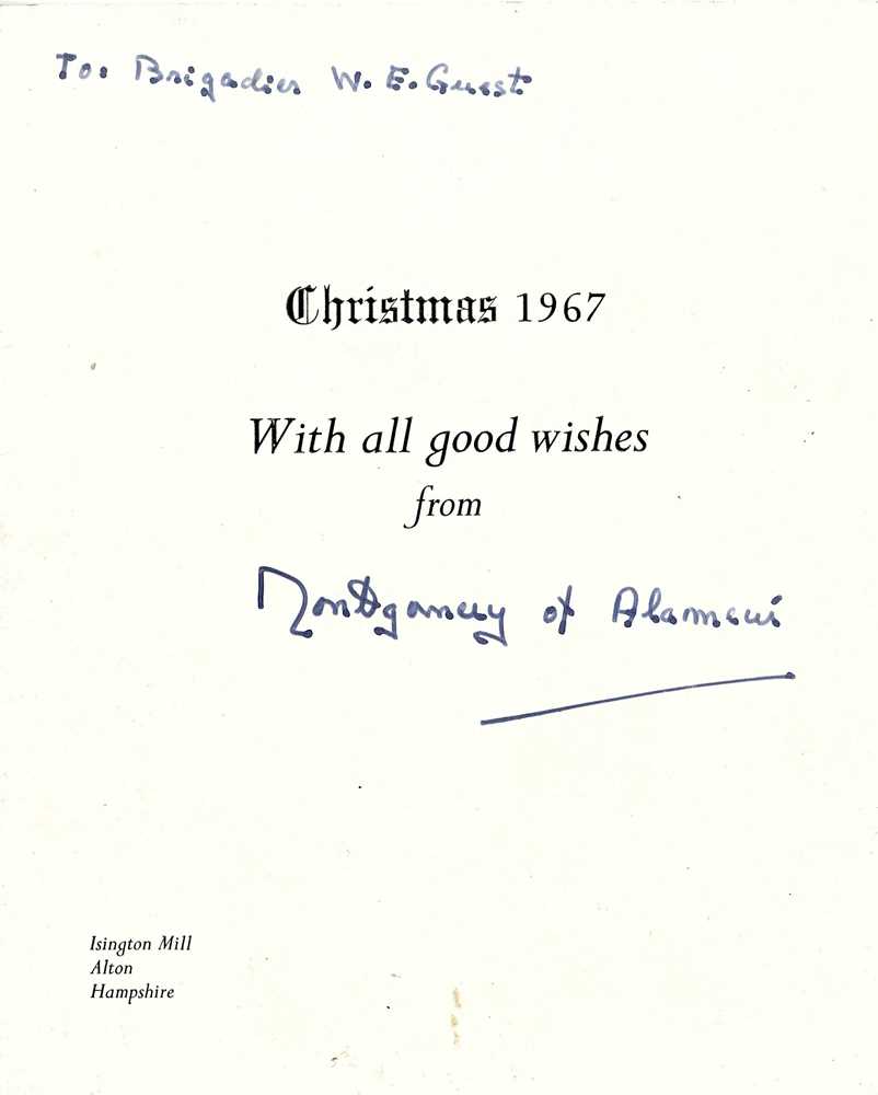 Lot 205 - Montgomery, Field Marshall Two Christmas cards...