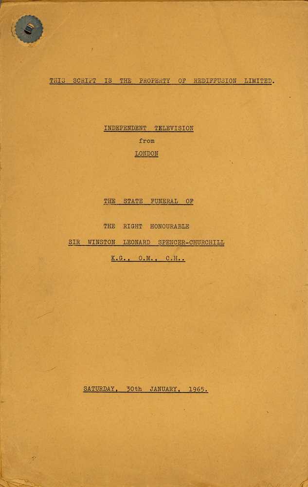 Lot 98 - [Churchill (Winston)] Typed television script
