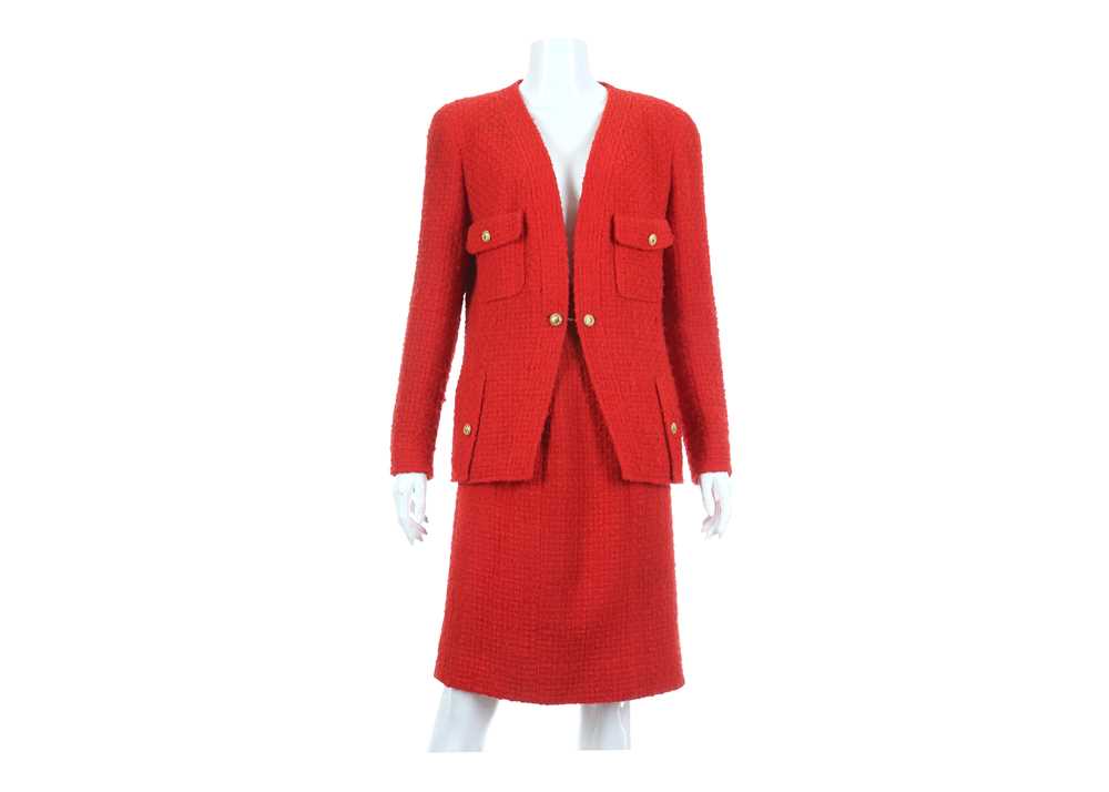 Chanel sales red suit