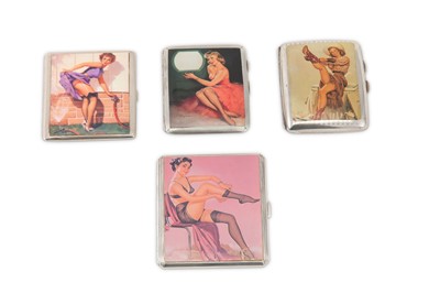 Lot 400A - Four sterling silver cigarette cases with...