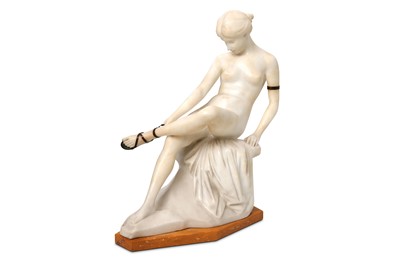 Lot 18 - ERNST SEGER, AN ALABASTER AND BRONZE FIGURE OF...