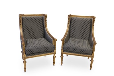 Lot 695 - A pair of French Louis XV style giltwood...