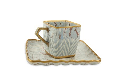 Lot 527 - A Doulton and Rix's Marqueterie cup and saucer...