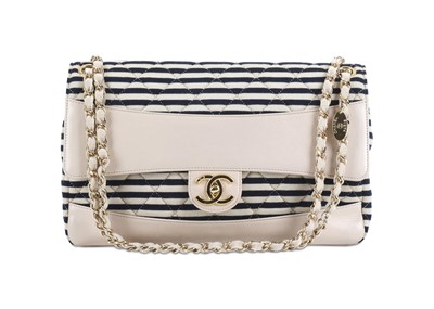 Chanel Black/White Striped Jersey and Leather Coco Sailor Shoulder Bag  Chanel | The Luxury Closet