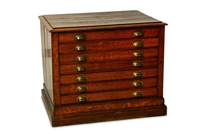 Lot 92 - AN ENGLISH OAK PLAN CHEST. 19th century. With...