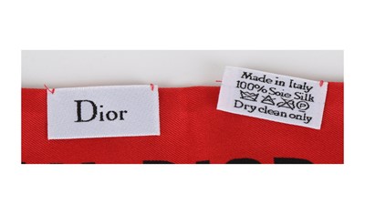 Lot 85 - Christian Dior Red Mitzah Twilly Scarf, c....