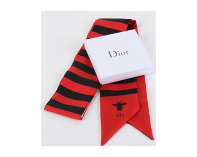 Lot 85 - Christian Dior Red Mitzah Twilly Scarf, c....