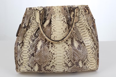 Lot 191 - Zagliani Puffy Python Tote, in shades of cream...