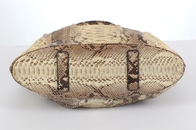 Lot 191 - Zagliani Puffy Python Tote, in shades of cream...