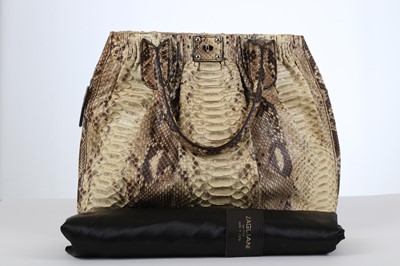 Lot 191 - Zagliani Puffy Python Tote, in shades of cream...