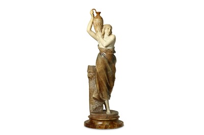 Lot 17 - POZZI, AN ITALIAN TWO-TONE ALABASTER FIGURE....