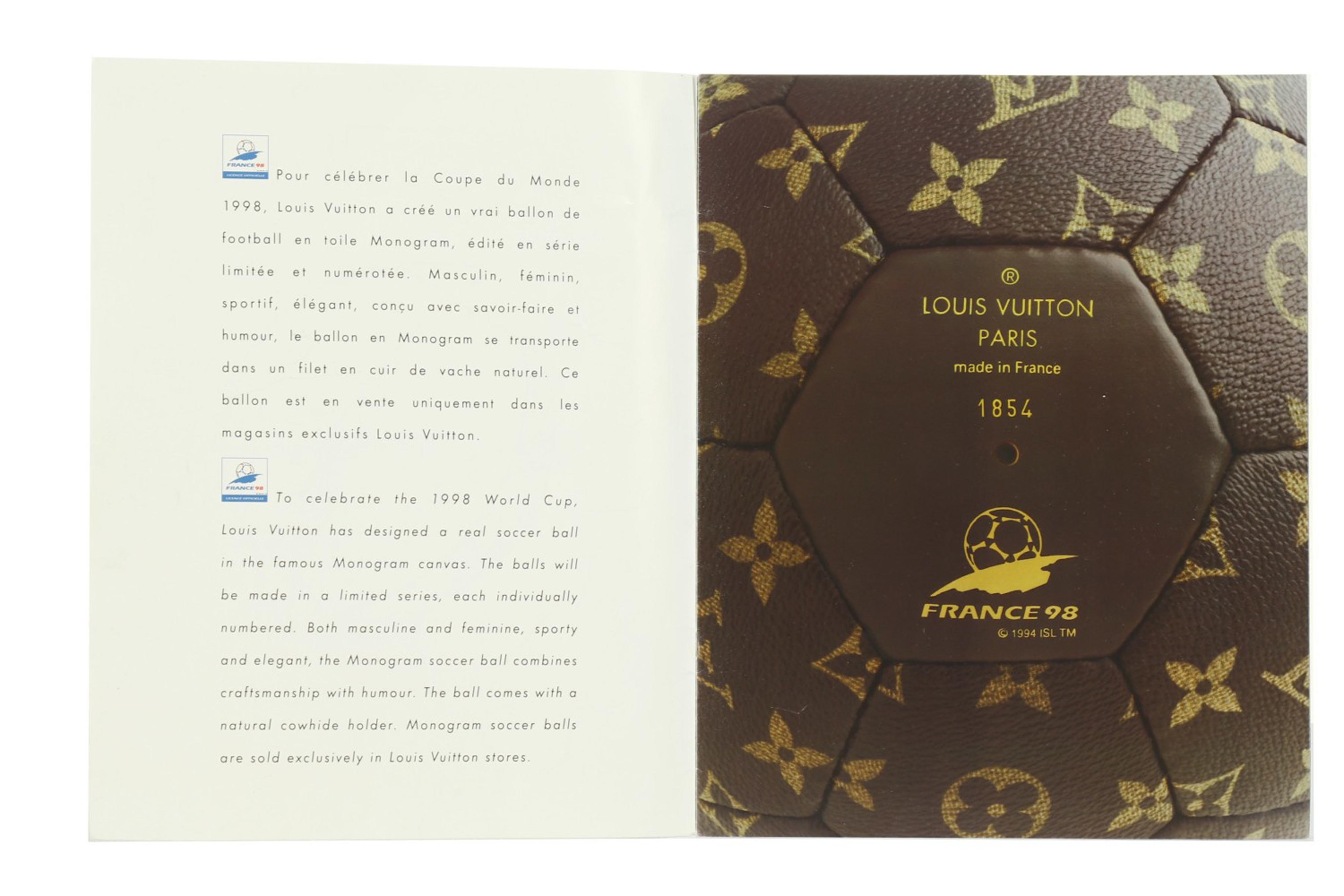 Sold at Auction: AUTHENTIC LOUIS VUITTON MONOGRAM CANVAS, LEATHER SOCCER  BALL
