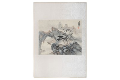 Lot 477 - A CHINESE LANDSCAPE PAINTING ON PAPER. Qing...