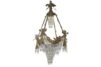 Lot 717 - A large Louis XVI style gilt metal chandelier,...