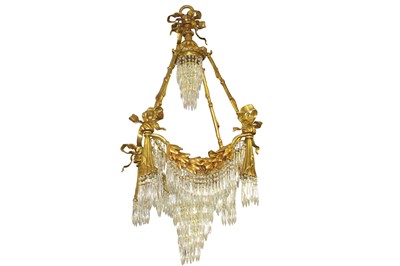 Lot 718 - A large Louis XVI style gilt metal chandelier,...