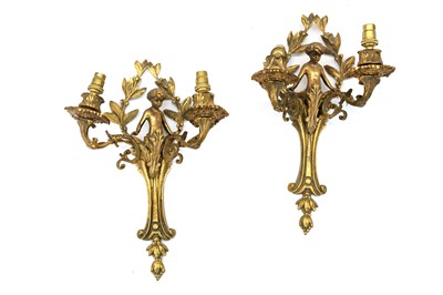 Lot 641 - A pair of early 20th Century French gilt metal...