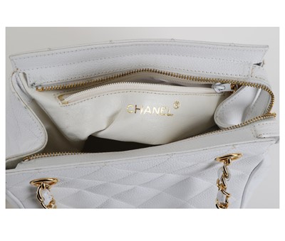 Lot 302 - Chanel Petite White Handbag, c. 1994-96,...