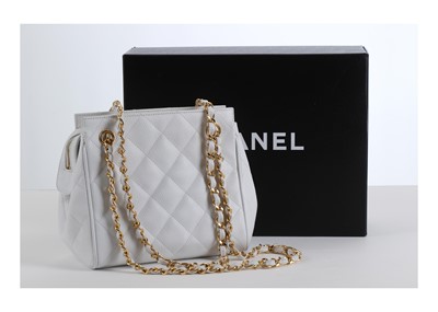 Lot 302 - Chanel Petite White Handbag, c. 1994-96,...