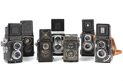 Lot 922 - A Group TLR Cameras, (7), untested, including...