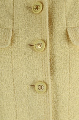 Lot 333 - Chanel Pale Yellow Boucle Jacket, Spring 1997,...