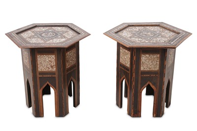 Lot 48 - A PAIR OF HARDWOOD AND MOTHER OF PEARL-INLAID...